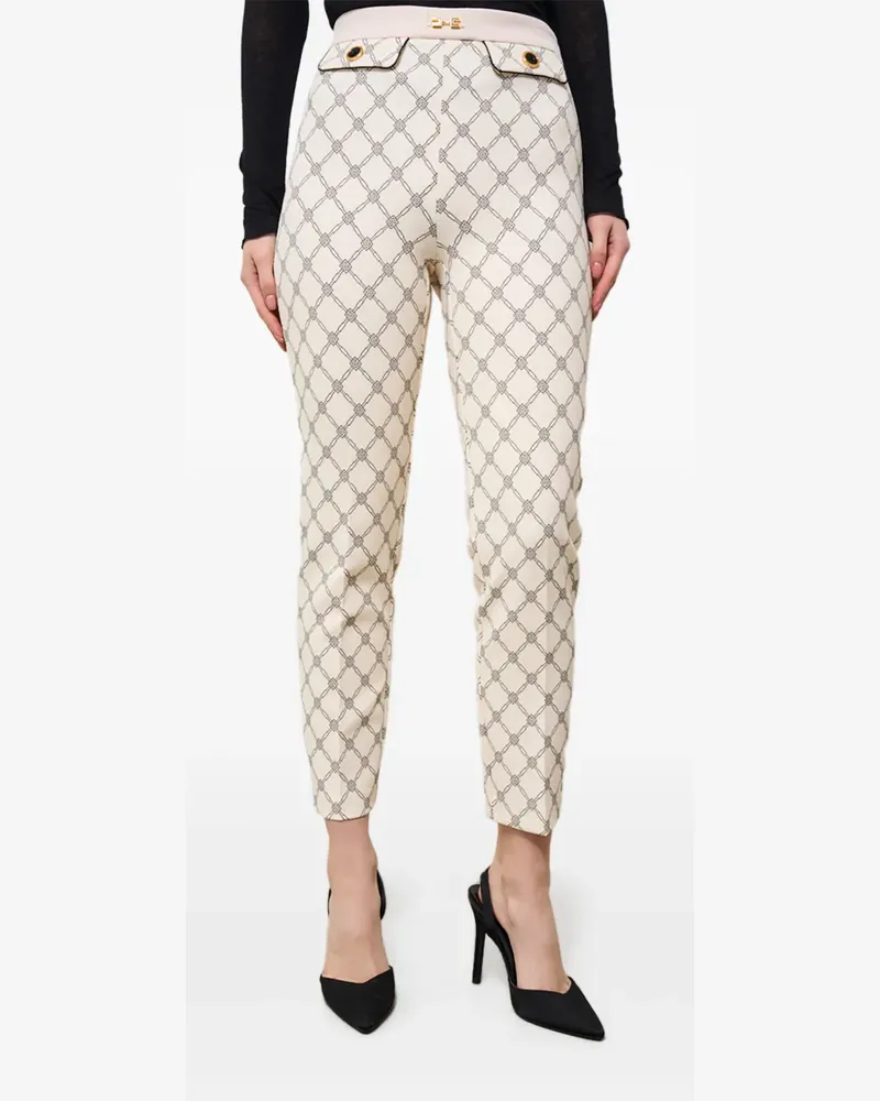 Elisabetta Franchi Hose mit Rautenmuster - Nude Nude