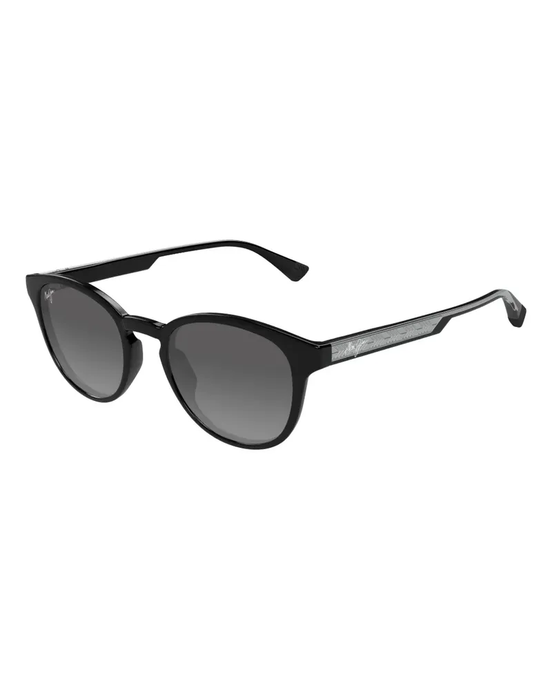 Maui Jim Hiehie Sonnenbrille mit rundem Gestell - Schwarz Schwarz