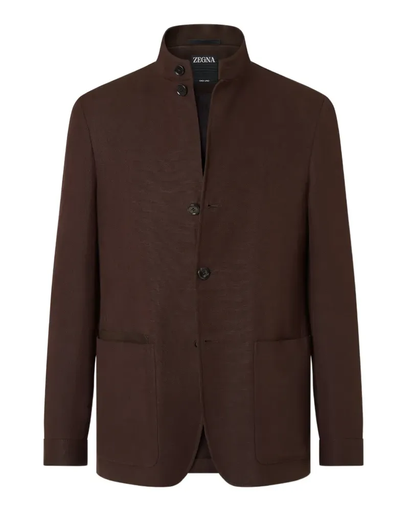 Ermenegildo Zegna Geknöpfte Oasi Lino Jacke - Braun Braun