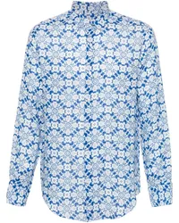 PENINSULA Leinenhemd mit Blumen-Print Blau