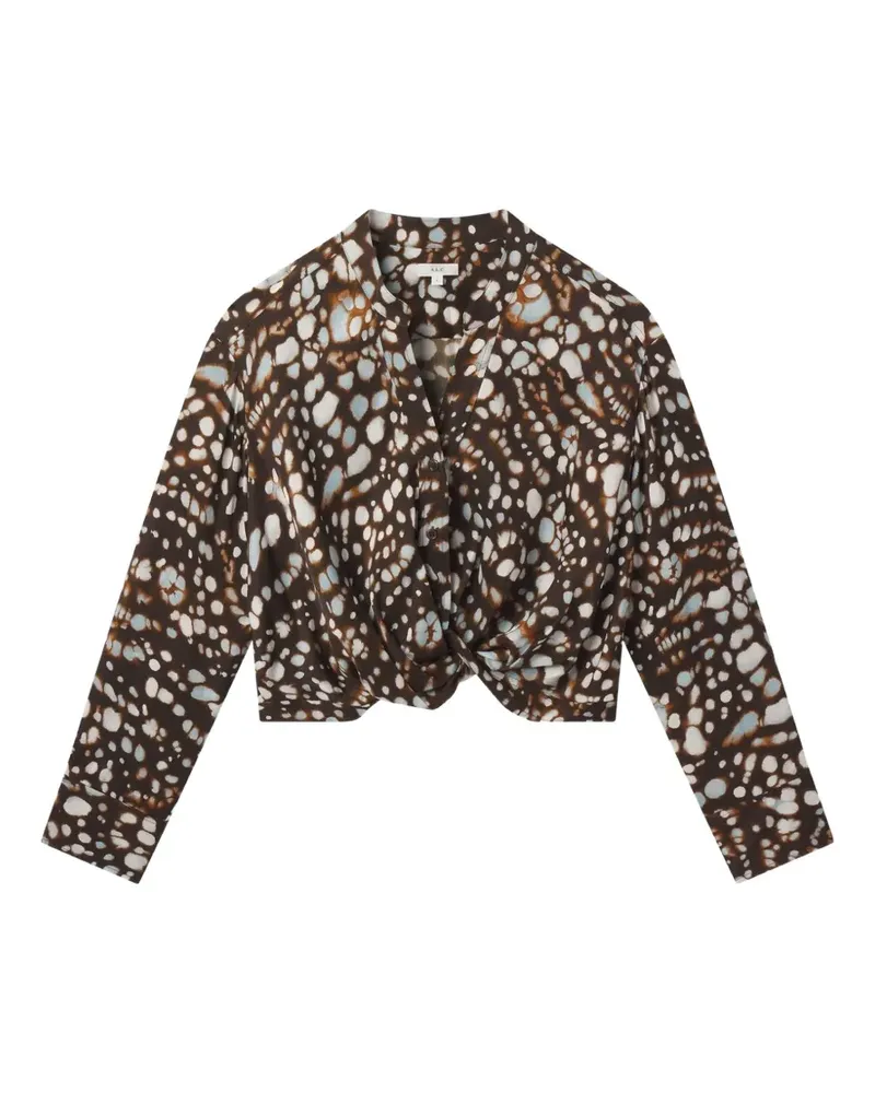 A.L.C. A C. long-sleeve V-neck blouse - Braun Braun