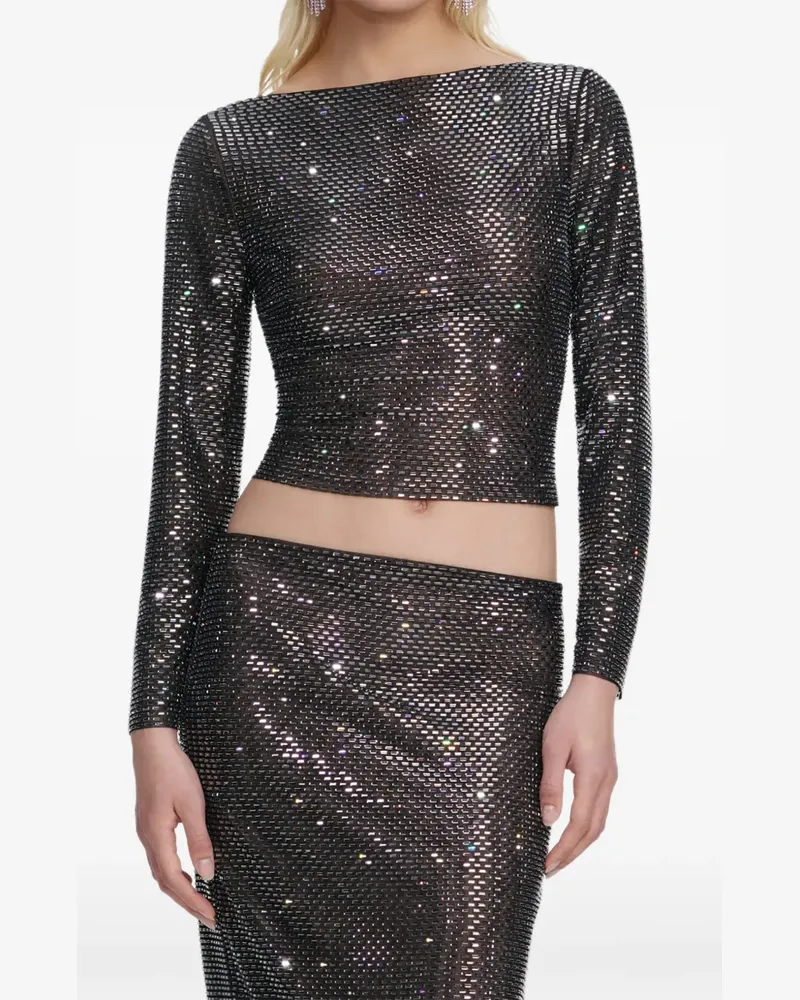 Self-Portrait embellished midi skirt - Schwarz Schwarz