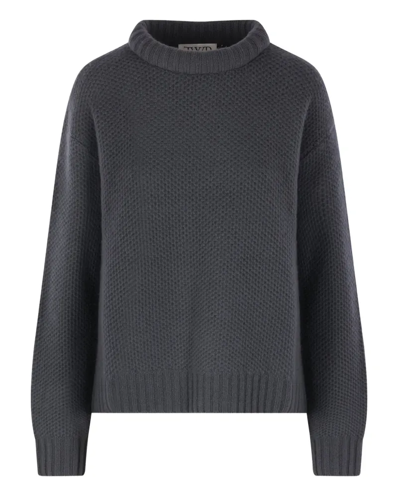 TWP Pullover mit Waffelstrick-Muster - Grau Grau