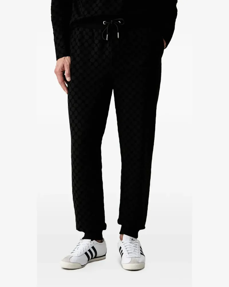 JOOP! monogram-pattern drawstring trousers - Schwarz Schwarz