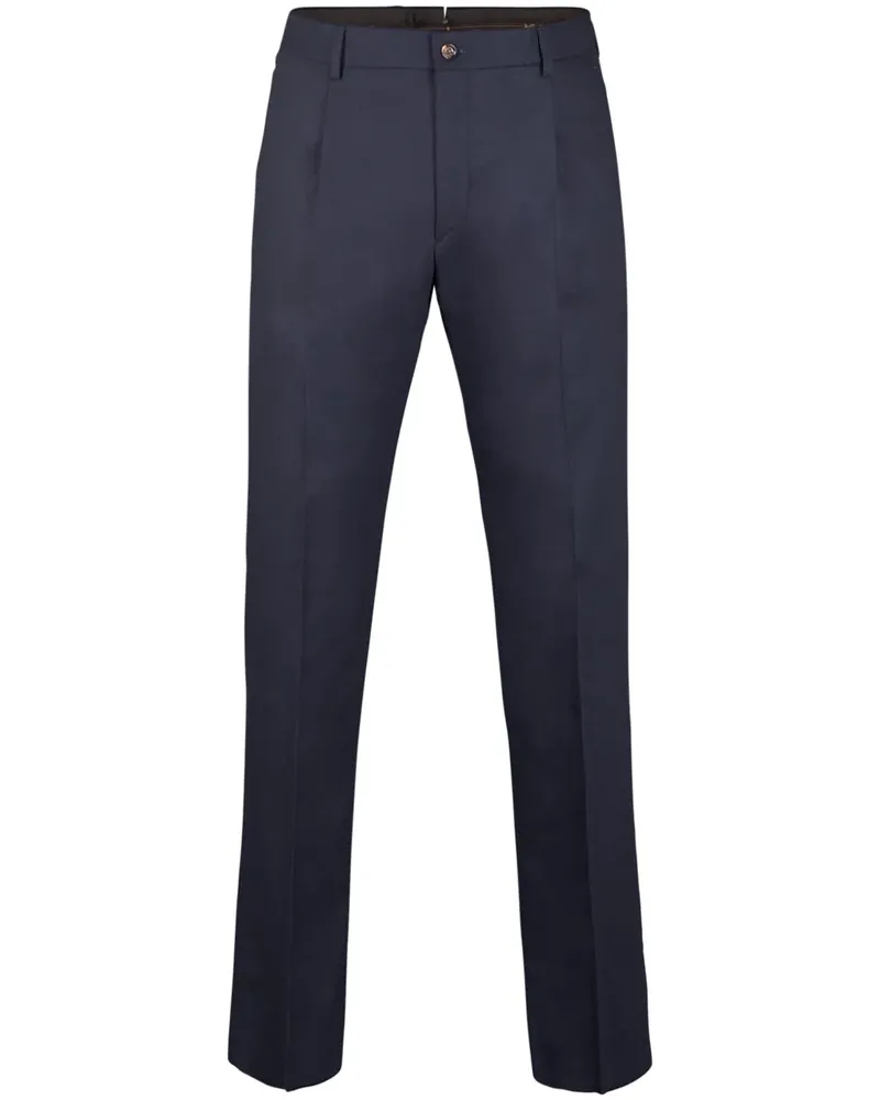 MOORER Hose mit Bundfalten - Blau Blau