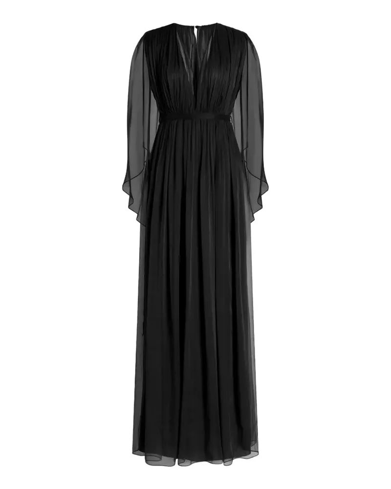 Alberta Ferretti Seidenkleid mit V-Ausschnitt - Schwarz Schwarz