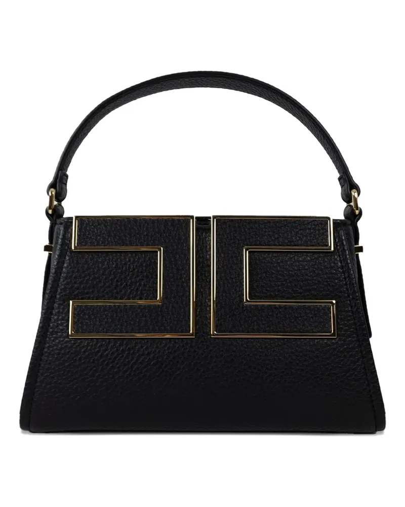 Elisabetta Franchi Shopper mit Logo-Schild - Schwarz Schwarz