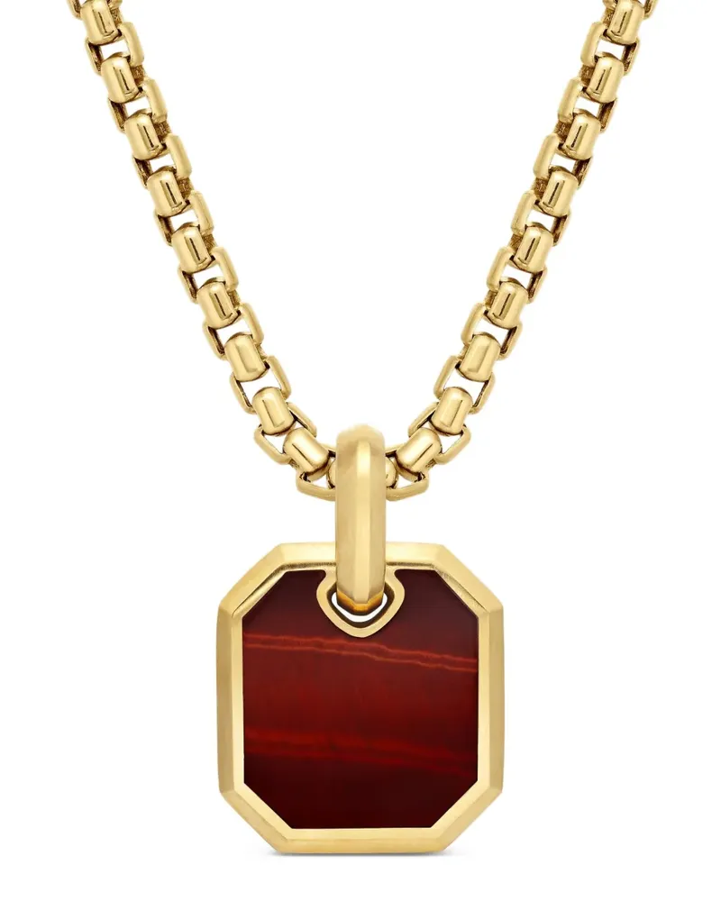 David Yurman 18kt Roman Gelbgoldamulett mit Tigerauge 15mm - Rot Rot