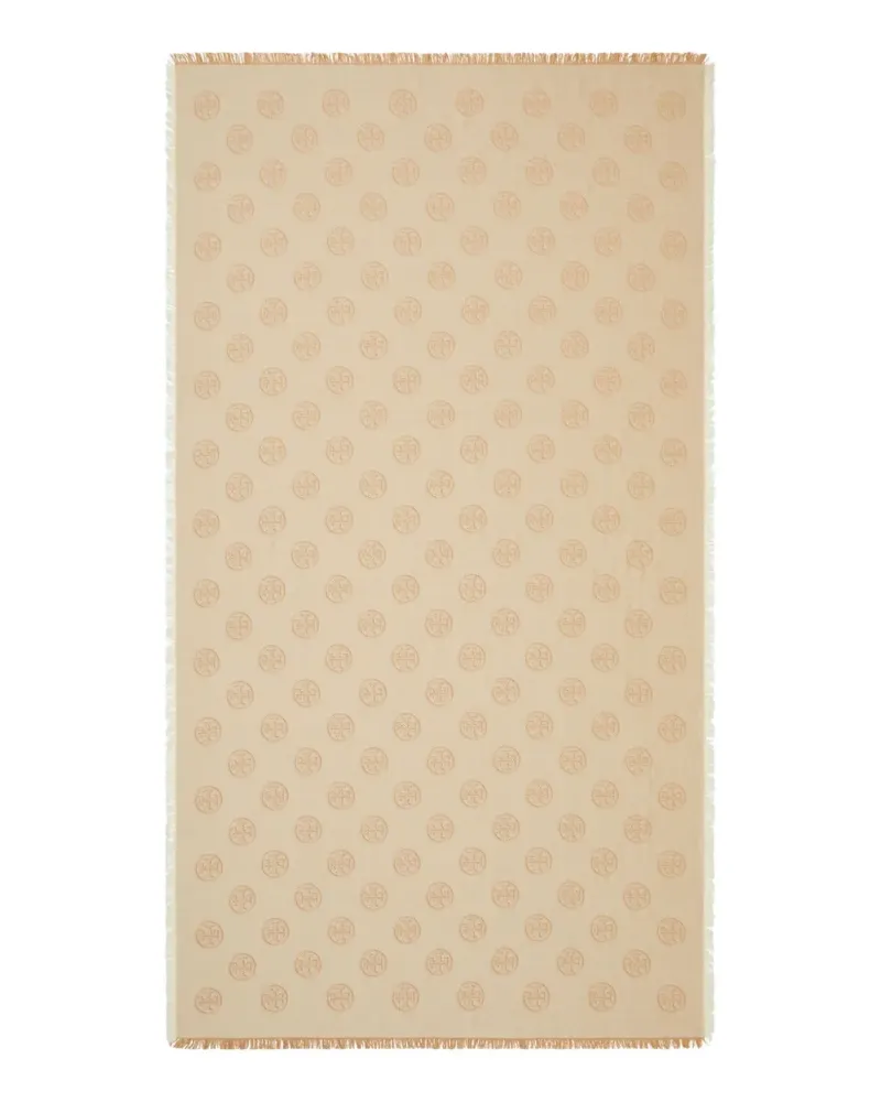 Tory Burch Schal mit Medaillon-Logo - Nude Nude