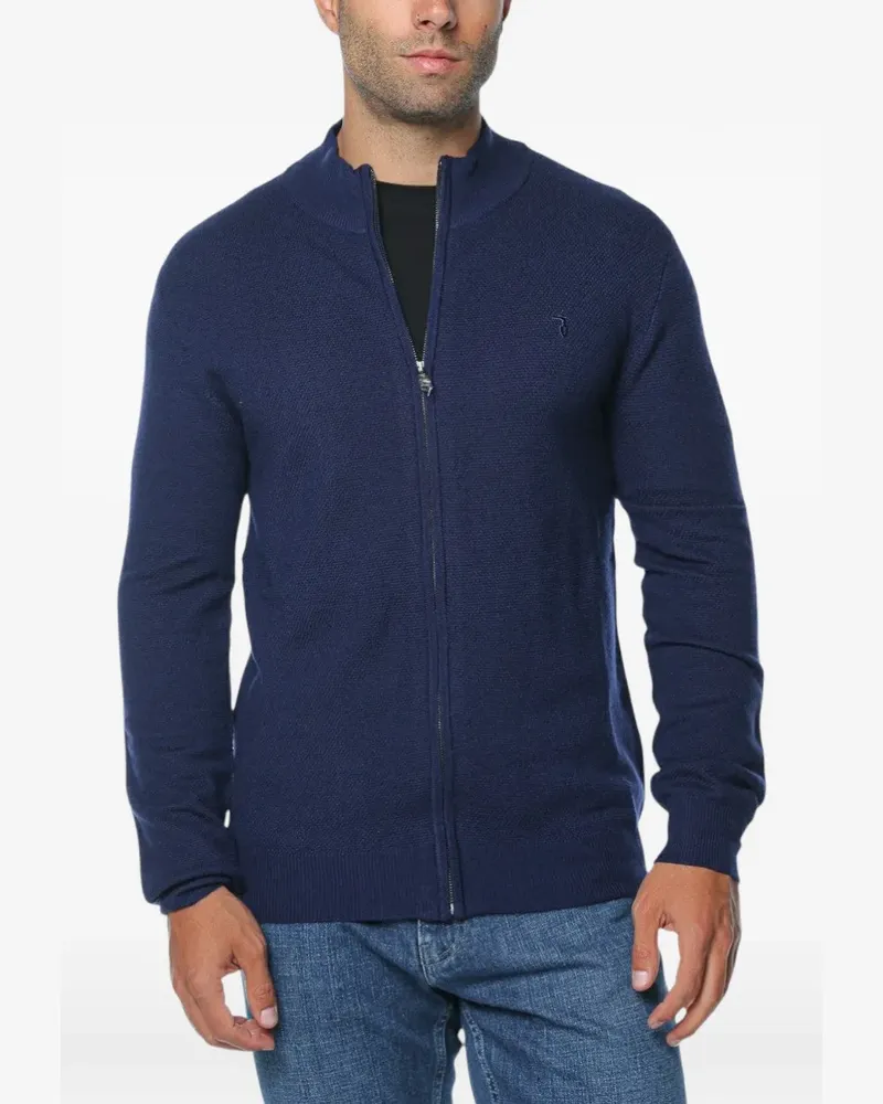 Trussardi Cardigan aus Piqué mit Reißverschluss - Blau Blau