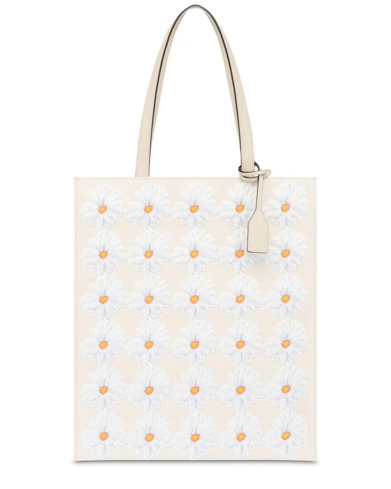 Moschino Shopper mit Blumen-Patch - Nude Nude
