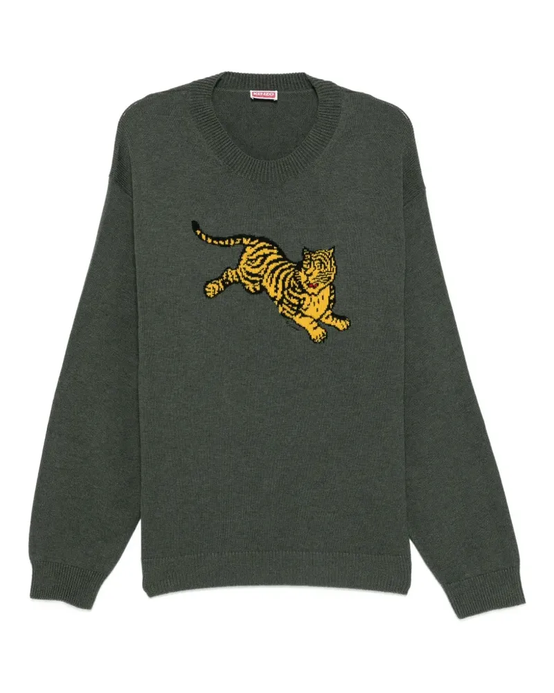 Kenzo Pullover mit Tiger-Motiv - Grün Grün