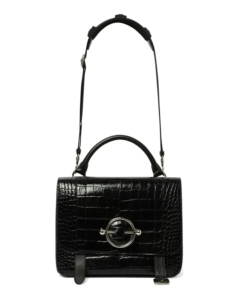J.W.Anderson Schultertasche mit Kroko-Effekt - Schwarz Schwarz