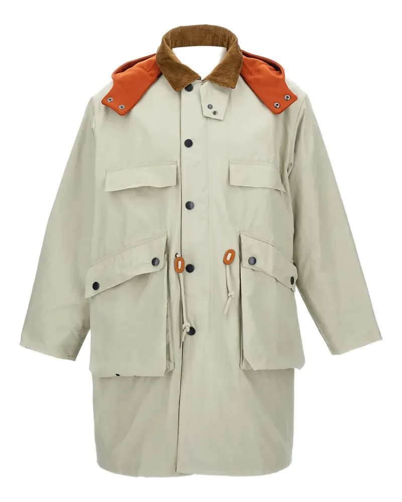 Barbour x Kaptain Sunshine multiple-pocket corduroy-collar parka - Nude Nude