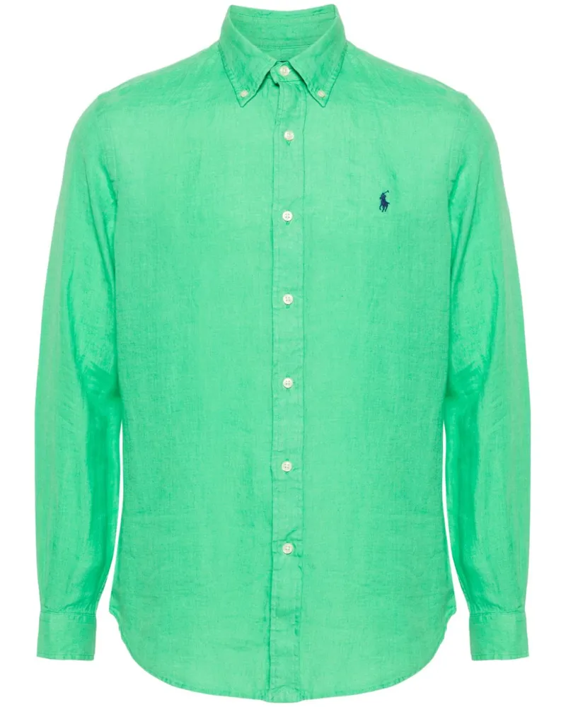 Ralph Lauren Leinenhemd mit Polo Pony - Grün Grün
