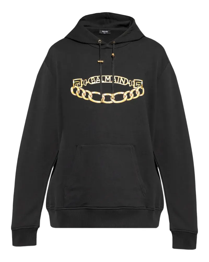 Balmain Hoodie mit Logo-Print - Schwarz Schwarz