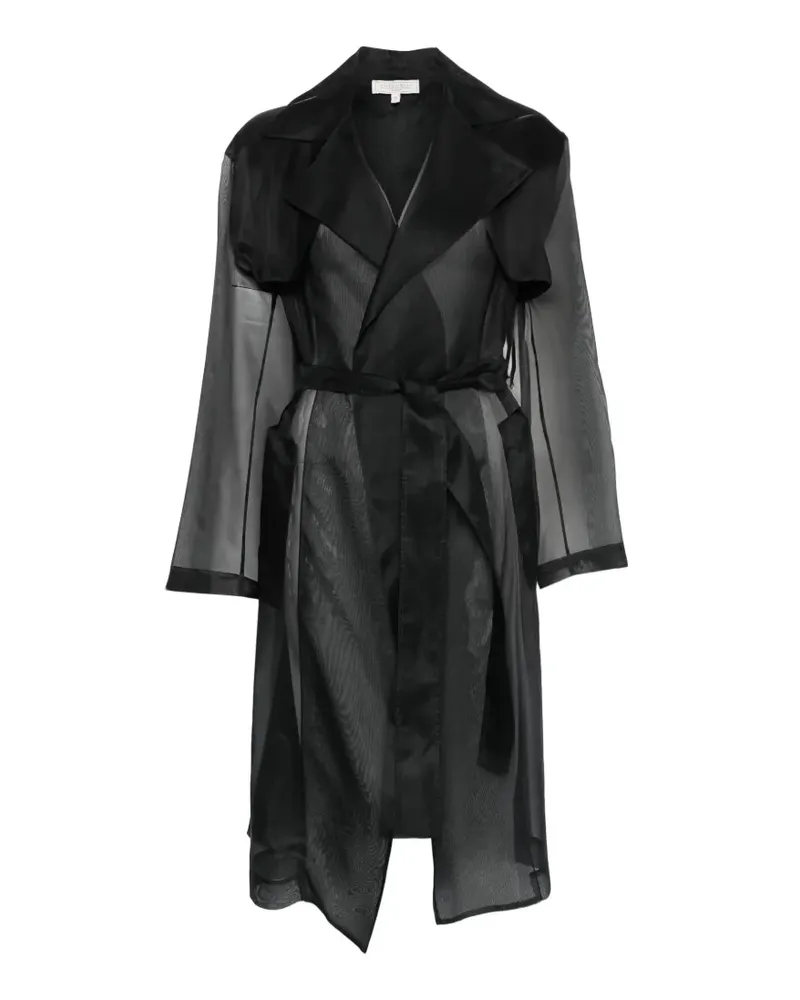 Antonelli Firenze belted sheer coat - Schwarz Schwarz