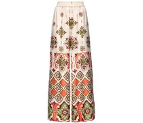 Palazzohose mit Print - Orange