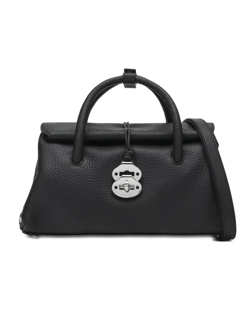 Zanellato studded handle leather bag - Schwarz Schwarz