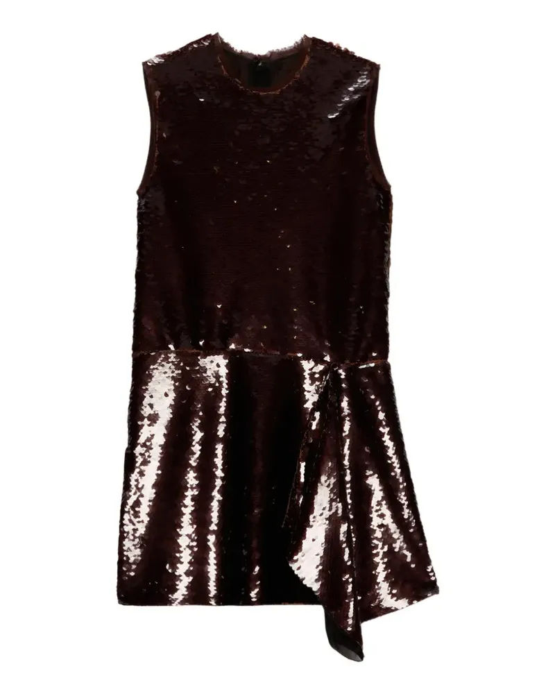 MSGM Asymmetrisches Paillettenkleid - Braun Braun