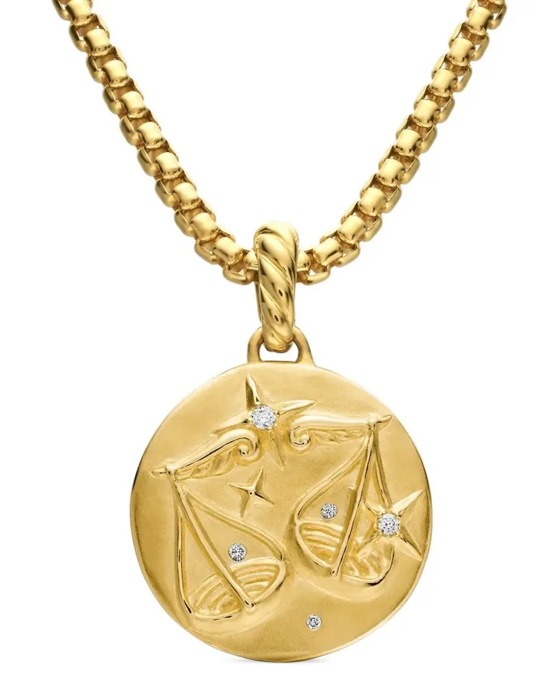 David Yurman 18kt Libra Gelbgoldhalskette mit Diamant Gold