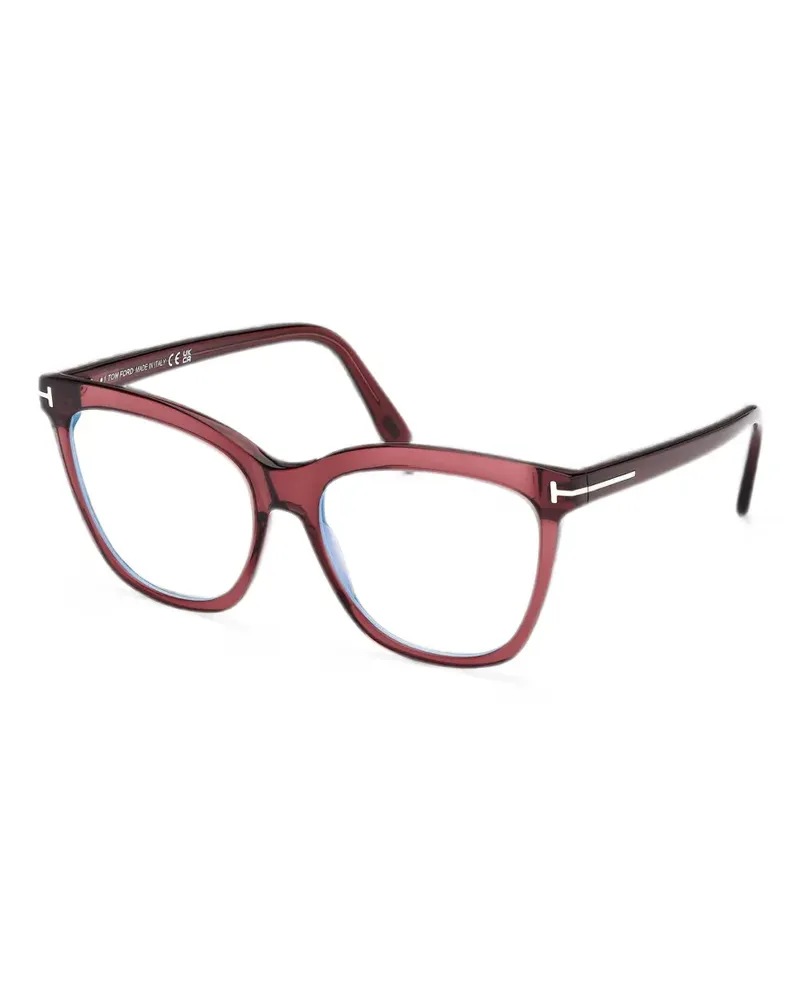 Tom Ford Cat-Eye-Brille mit Logo - Rot Rot