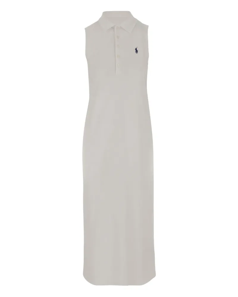 Ralph Lauren Midikleid mit Polo Pony - Weiß Weiß