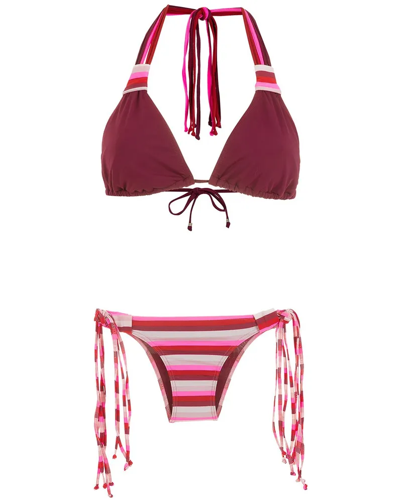 Amir Slama Gestreifter Bikini - Rosa Rosa