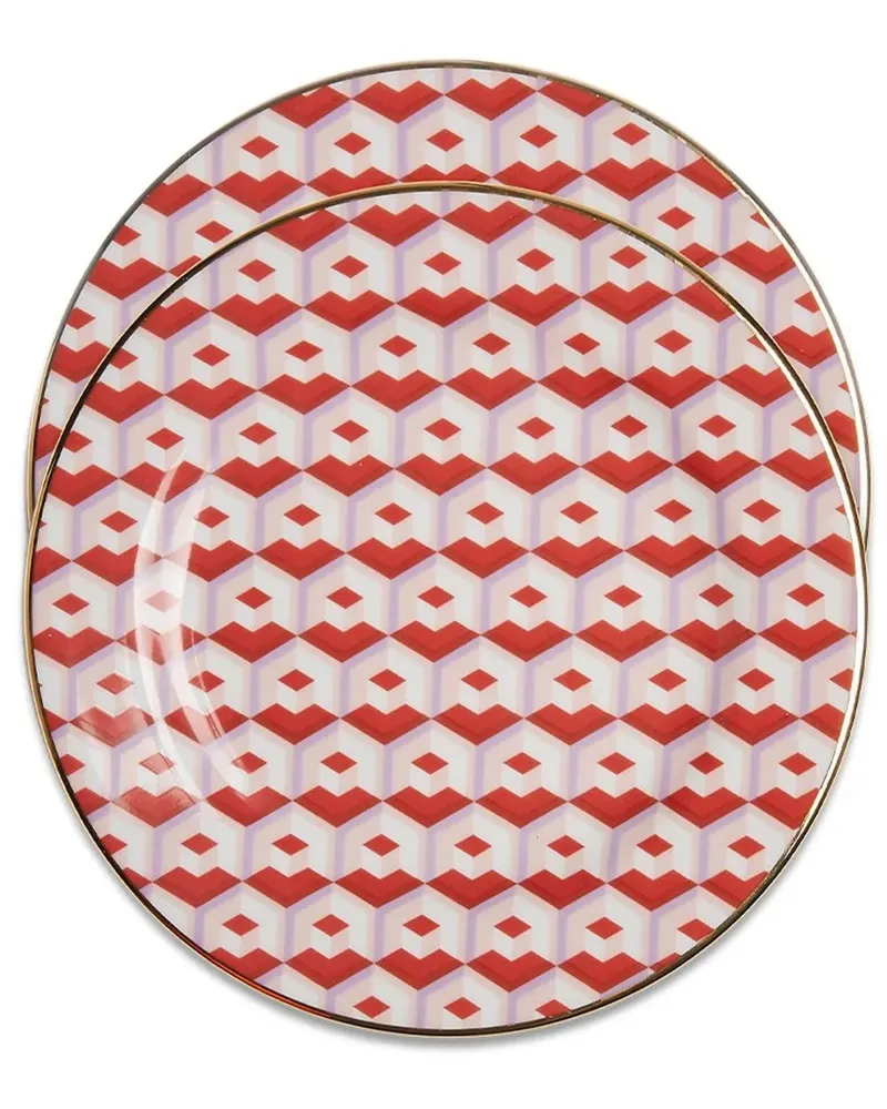 La DoubleJ Cubi Rosso Teller (2er-Set) - Rot Rot