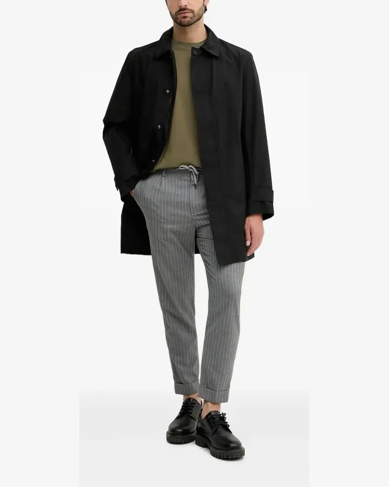HUGO BOSS Gore-Tex Mantel mit Knopfverschluss - Schwarz Schwarz