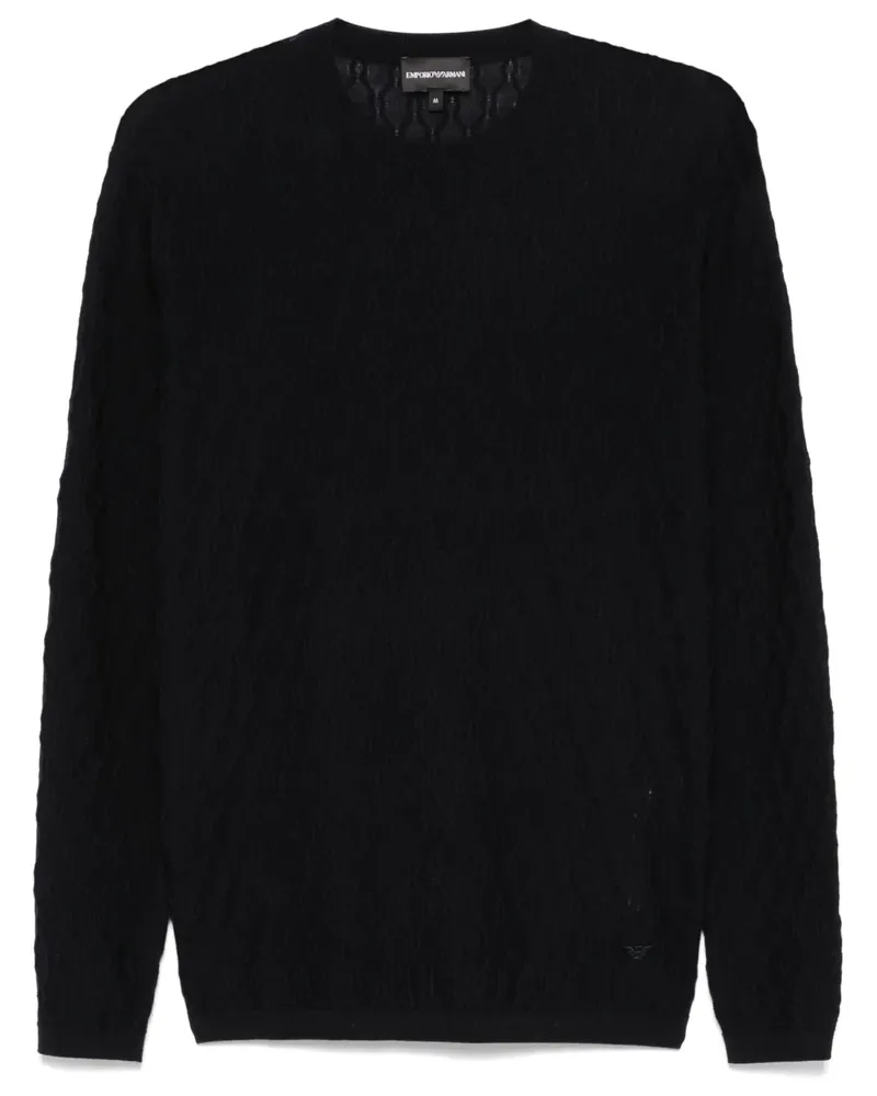 Emporio Armani Pullover mit Zopfmuster - Blau Blau