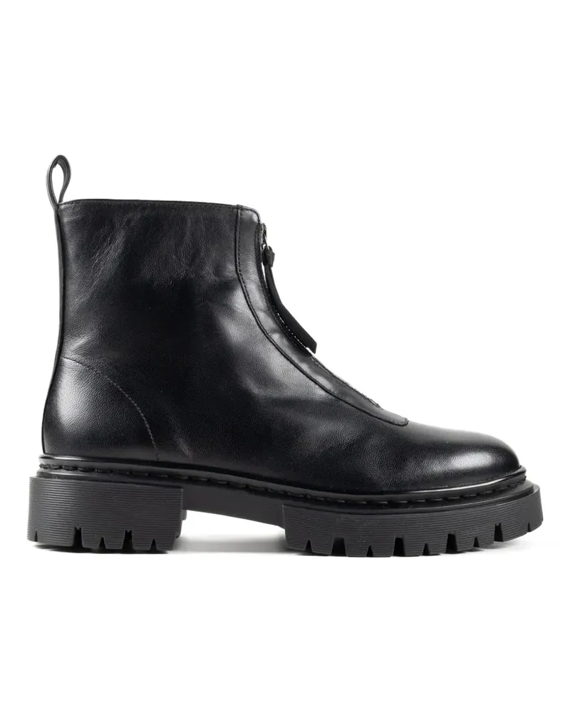 STAUD Miles Lederstiefeletten mit Reißverschluss vorne - Schwarz Schwarz