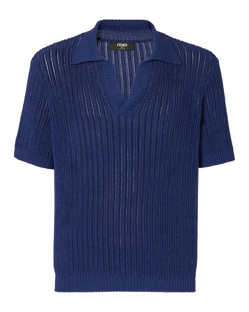 Fendi Klassisches Poloshirt - Blau Blau