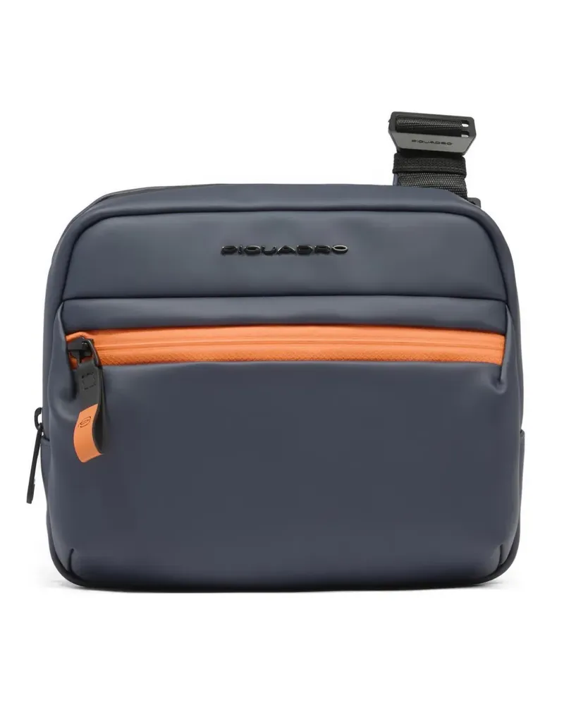 Piquadro water-resistant rubberised crossbody bag - Blau Blau