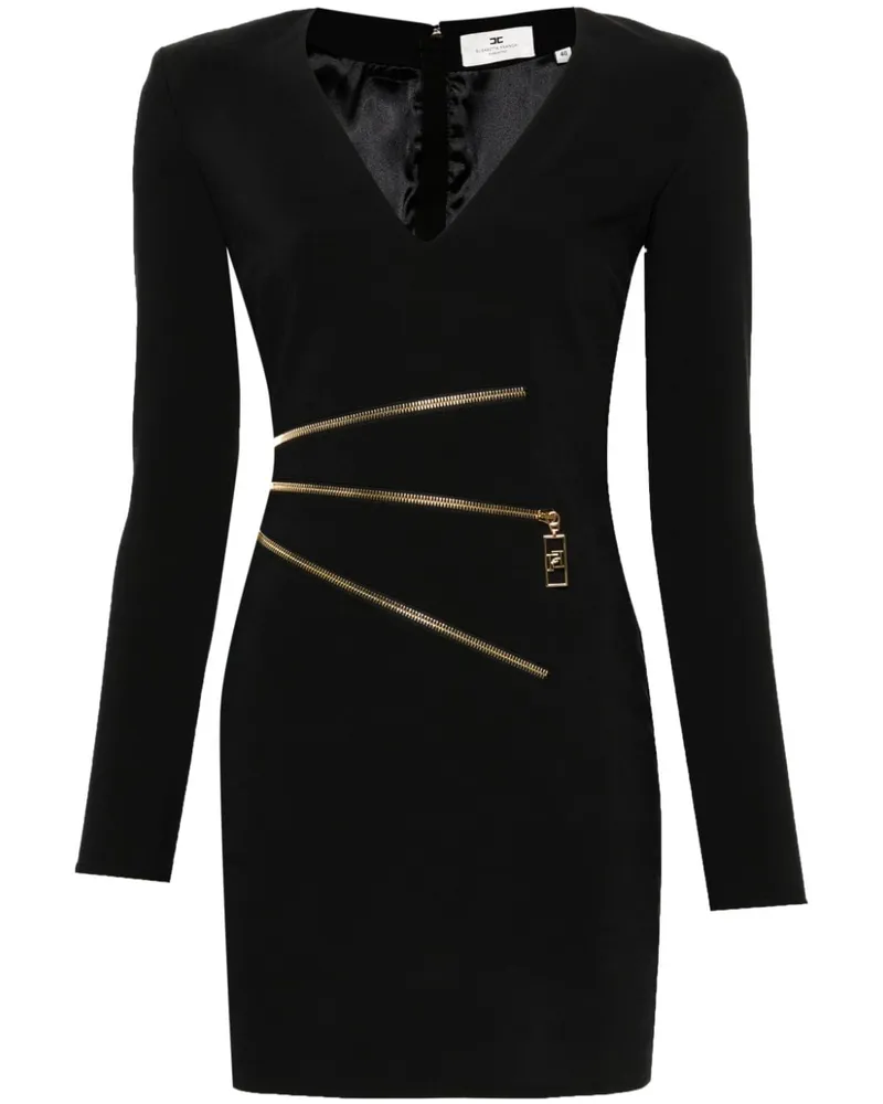 Elisabetta Franchi Minikleid mit Reißverschluss-Detail - Schwarz Schwarz