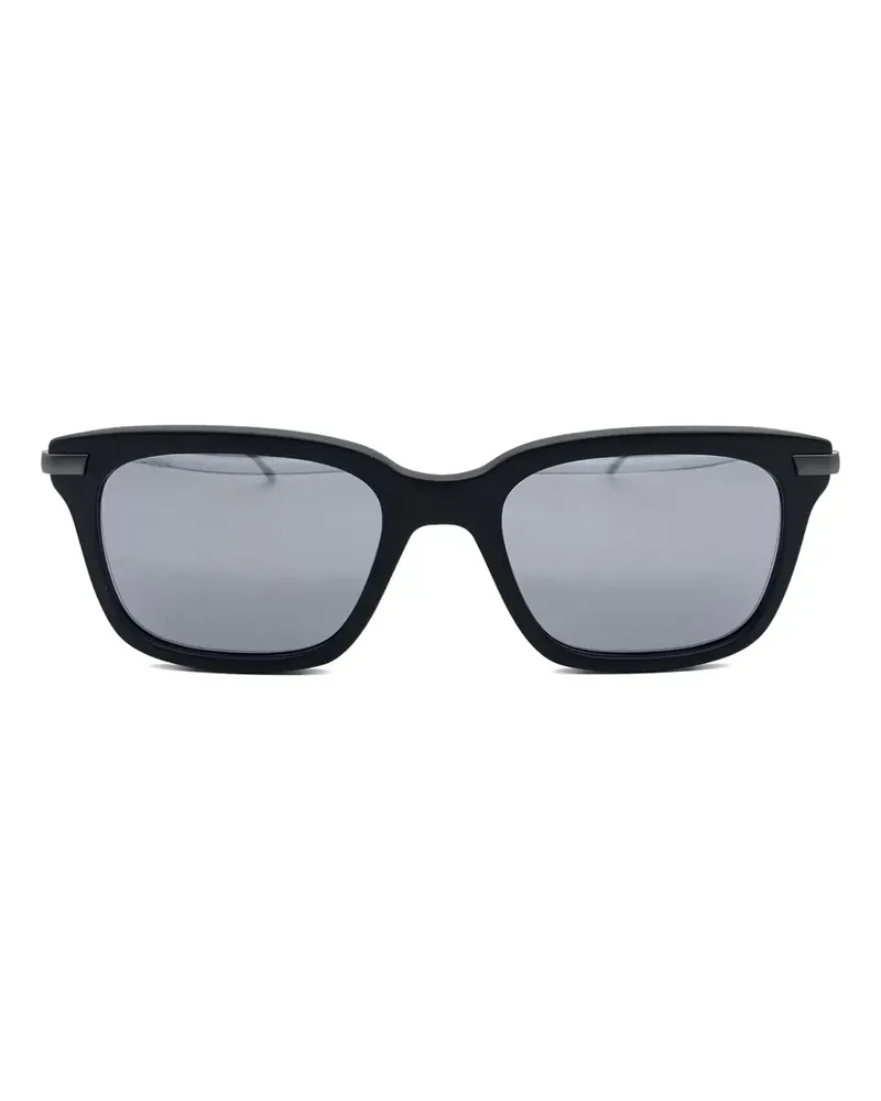 Thom Browne Sonnenbrille mit eckigem Gestell - Schwarz Schwarz