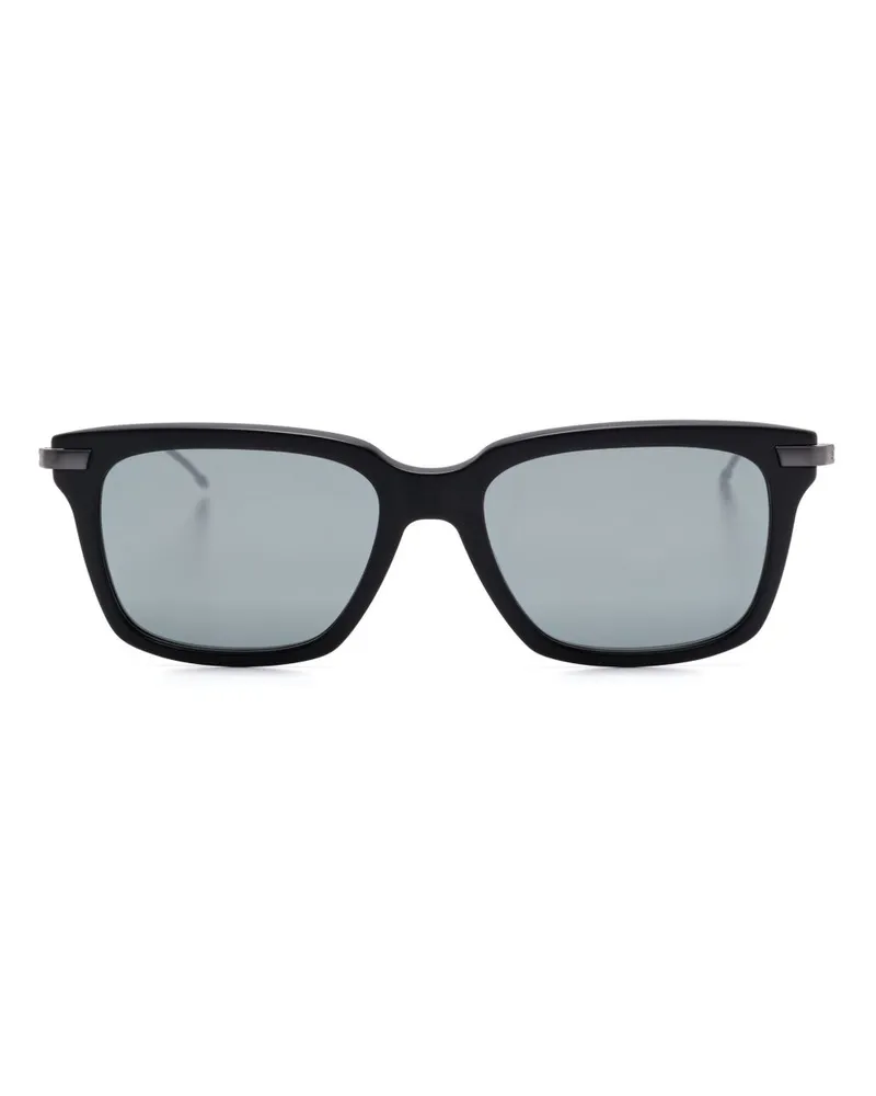 Thom Browne Sonnenbrille mit eckigem Gestell - Schwarz Schwarz
