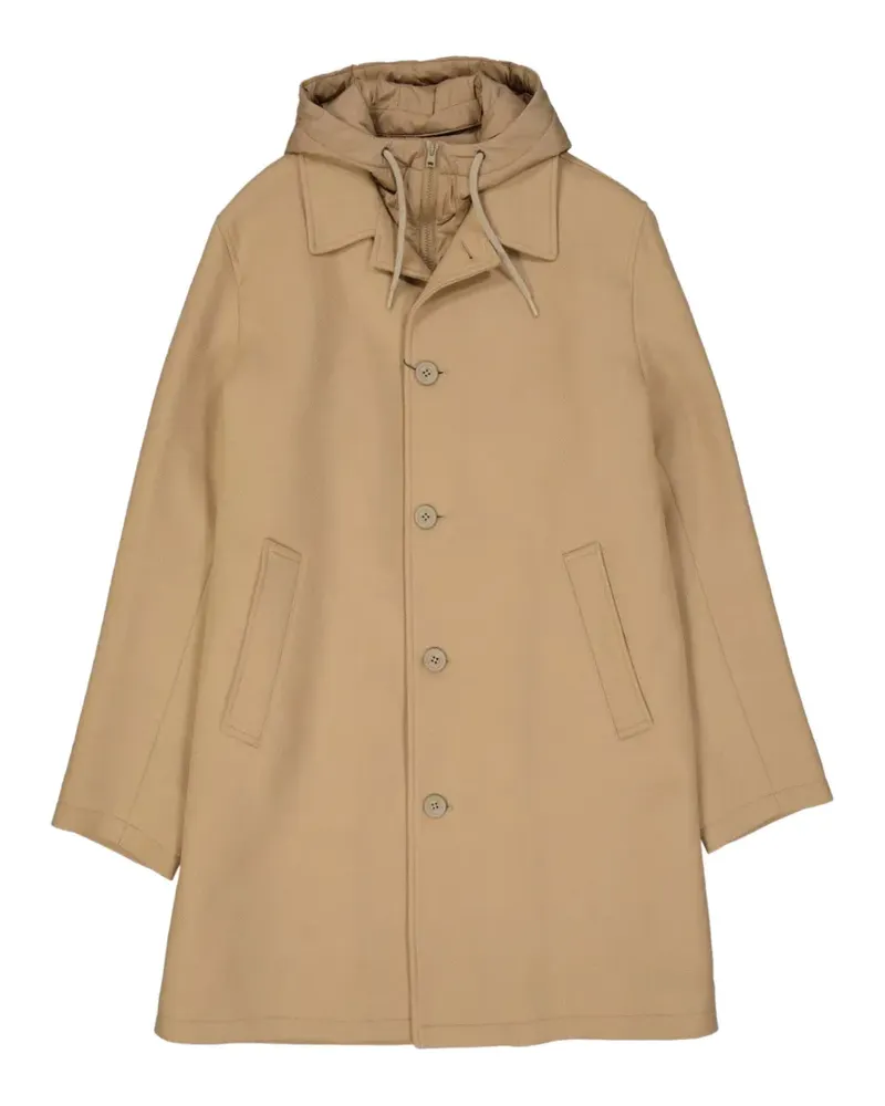 Herno hooded single-breasted coat - Nude Nude