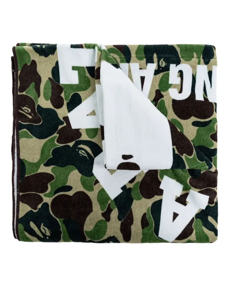 BAPE camouflage logo towel - Grün Grün