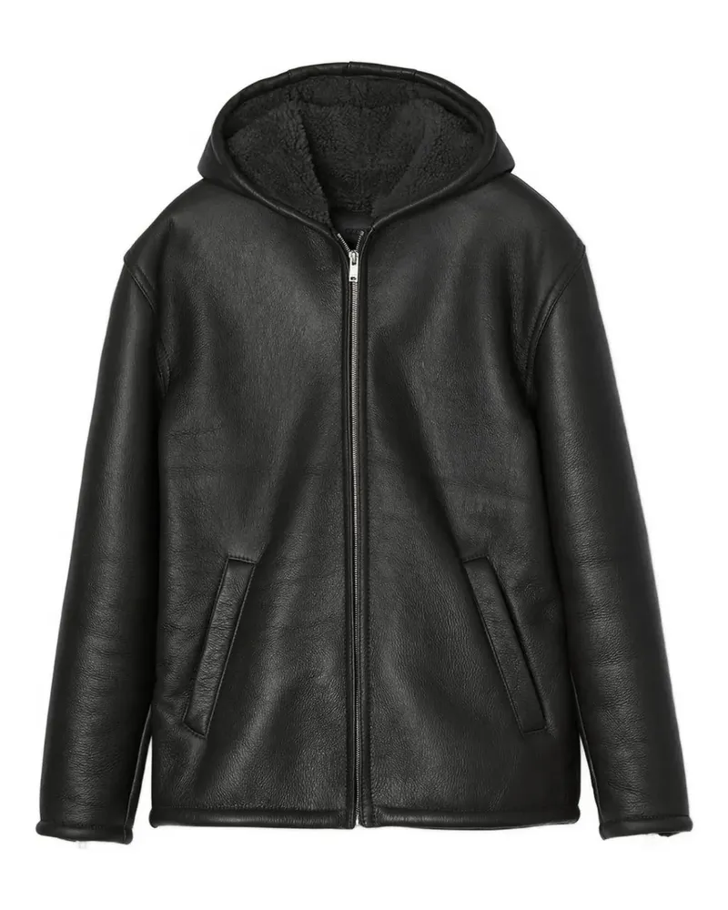 Sandro Kapuzenjacke aus Shearling - Grau Grau