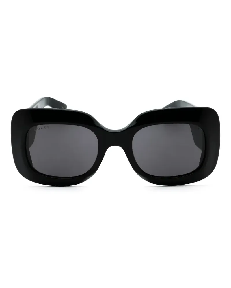 Gucci Sonnenbrille mit eckigem Gestell - Schwarz Schwarz