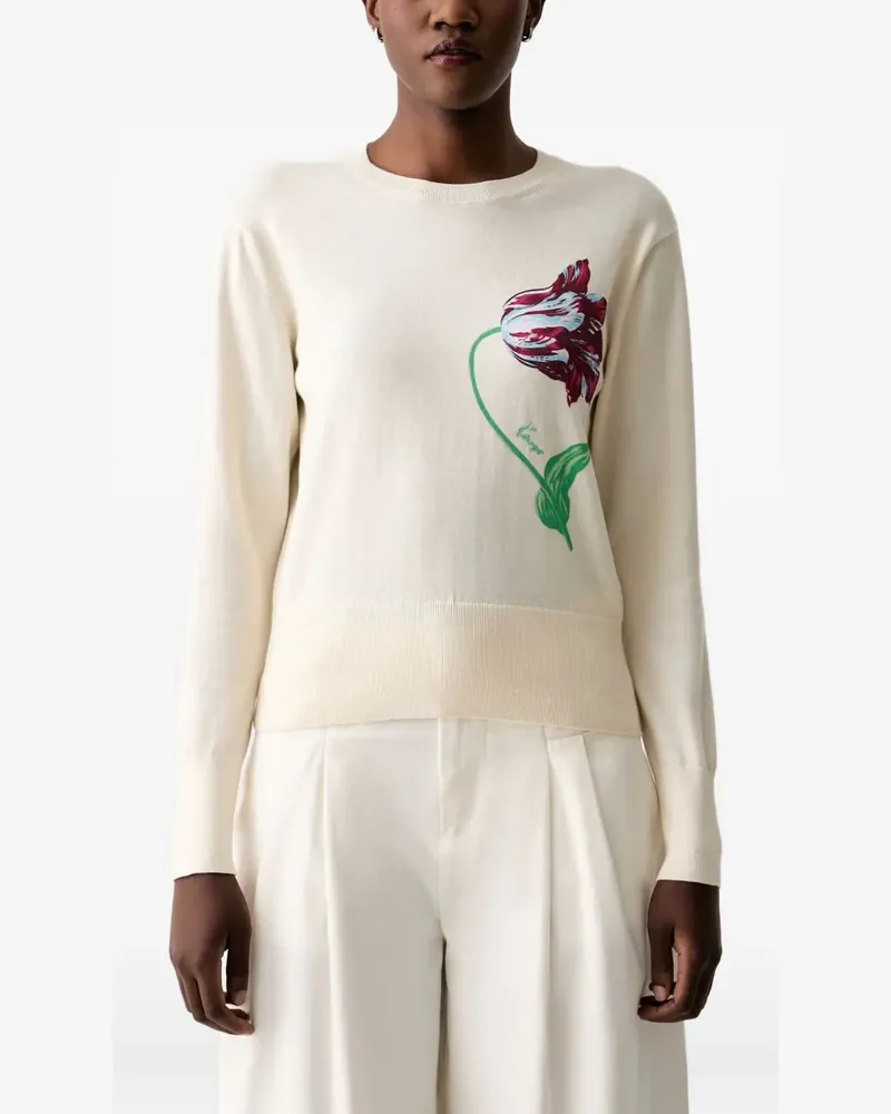 Kenzo floral-intarsia sweater - Nude Nude