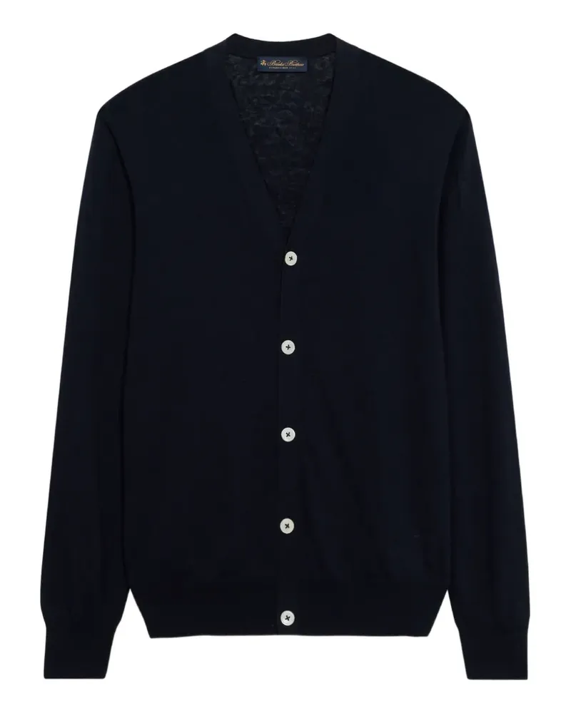 Brooks Brothers Gerippter Cardigan mit V-Ausschnitt - Blau Blau