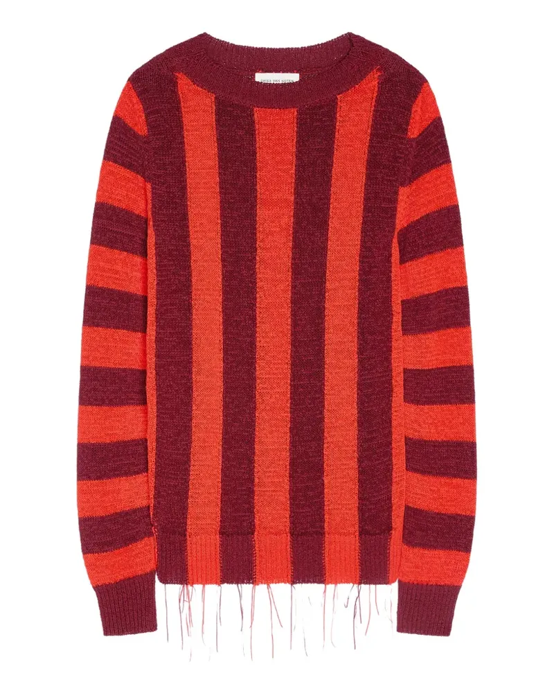 Dries van Noten Pullover mit Intarsien-Streifen - Rot Rot