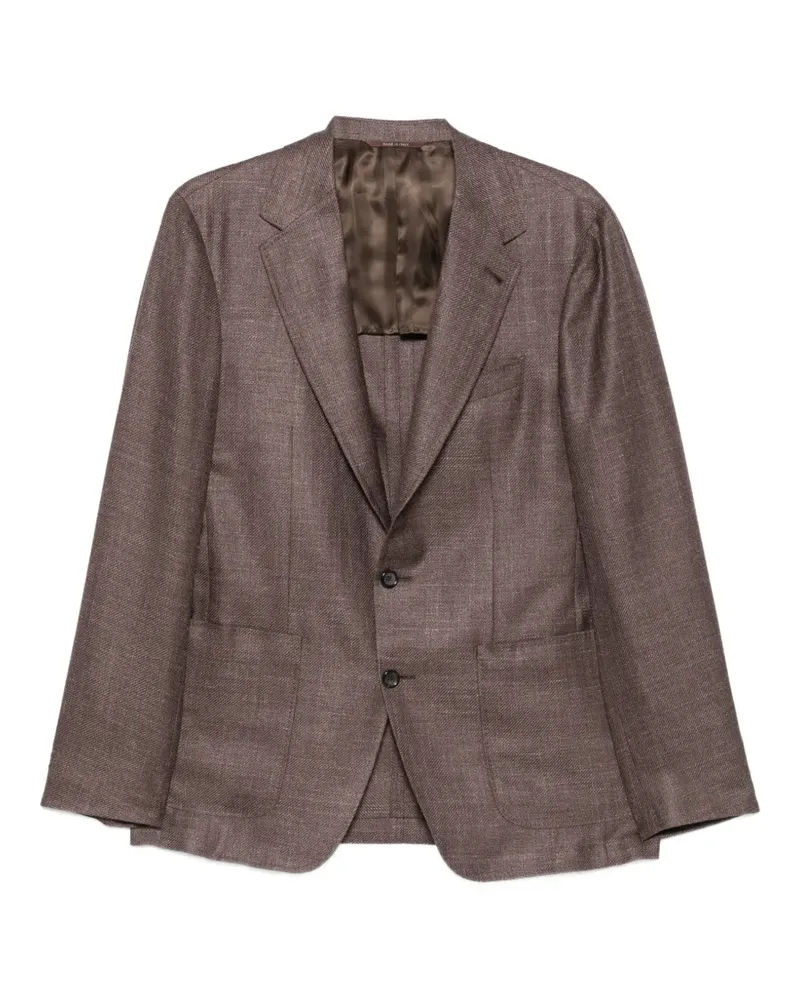 Canali single-breasted notched-lapels blazer - Braun Braun