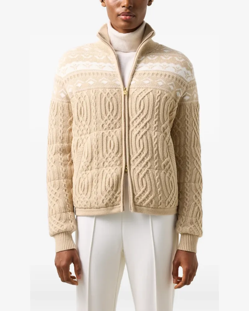 Bogner Carolyn cable-knit cardigan - Nude Nude