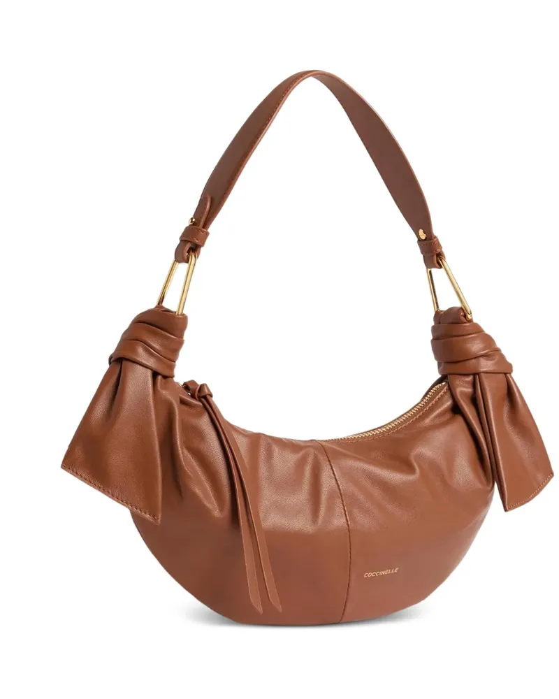 Coccinelle Kleine Furoshiki Schultertasche mit Knoten - Braun Braun