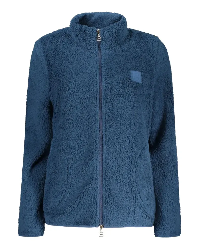 Laura Biagiotti zip-up fleece-texture cardigan - Blau Blau