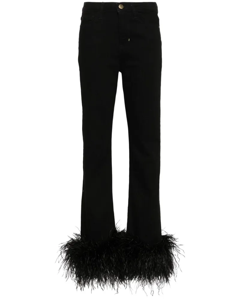 LOULOU Jeans mit Federn - Schwarz Schwarz