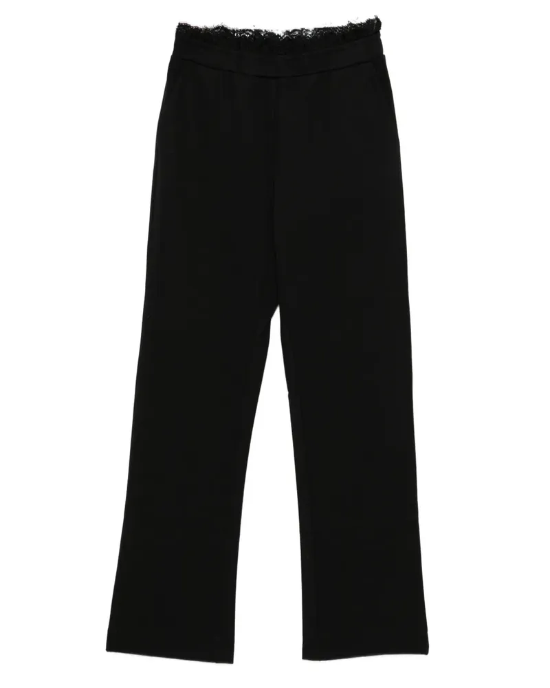 Twin-Set Hose mit Spitzenbesatz - Schwarz Schwarz